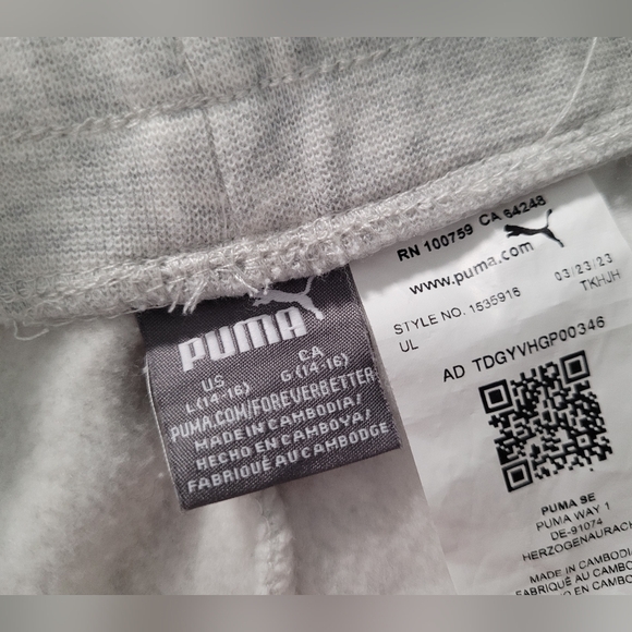 Puma Girl Sweatpants 14-16 Set of 2 - Picture 5 of 9